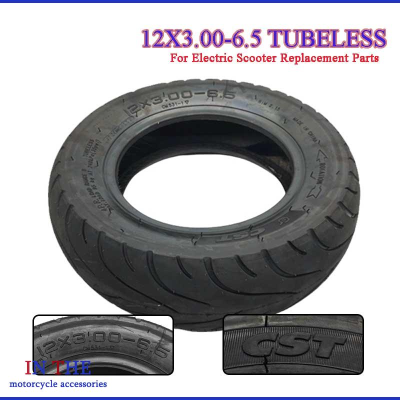 Scooter Parts - 12-calowa opona bezdętkowa 12x3.00-6.5, wytrzymała, antypoślizgowa,