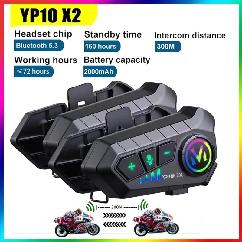 Full Face Motorcycle Helmet With Bluetooth - Y10 2X Kask motocyklowy Bluetooth Domofon