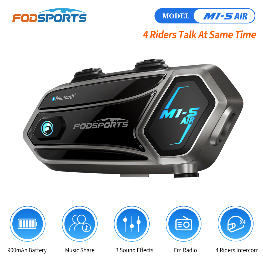 Full Face Motorcycle Helmet With Bluetooth - Domofon motocyklowy Fodsports M1-S AIR, domofon