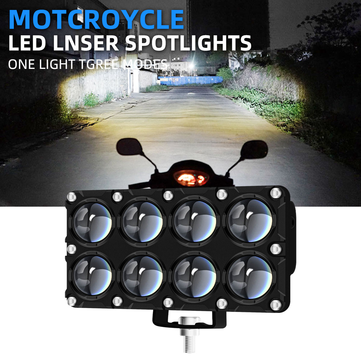 Universal Motorcycle Led Headlight Projector - Reflektor pomocniczy motocyklowy 6/8/10 LED, światła