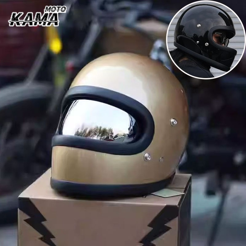 Vintage Open Face Retro Helmet - Kask motocyklowy HOT DOT z certyfikatem,