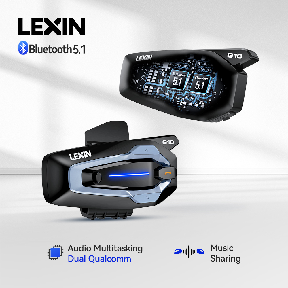 Full Face Motorcycle Helmet With Bluetooth - NEW-LEXIN G10 Interkom do kasku motocyklowego,