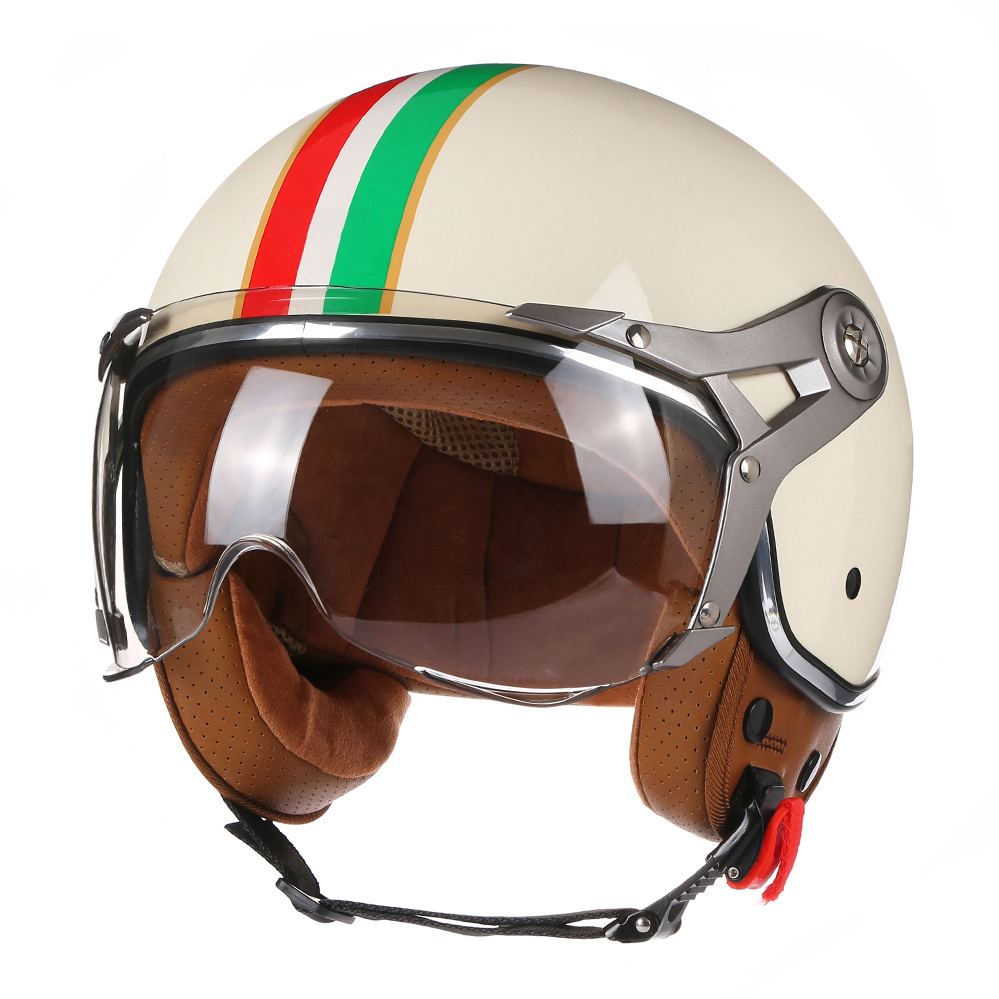 Vintage Open Face Retro Helmet - Kaski motocyklowe DOT Open Face 3/4