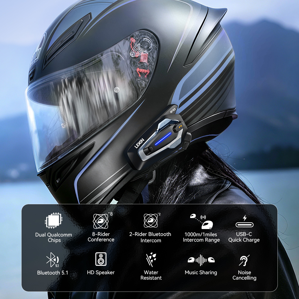 NEW-LEXIN G10 Interkom do kask – Full Face Motorcycle Helmet With Bluetooth recenzja i cena