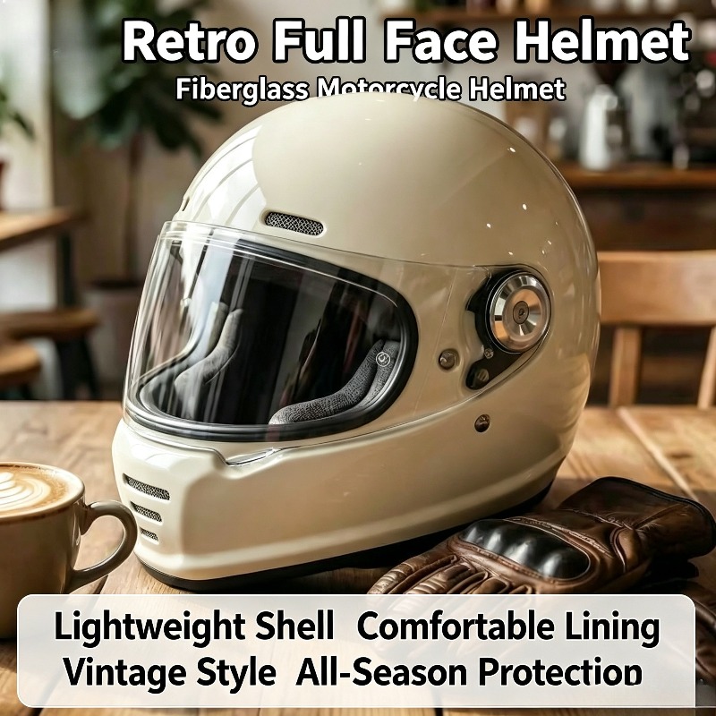 Kask motocyklowy retro z włókn – Carbon Fiber Lightweight Motorcycle Helmet recenzja i cena