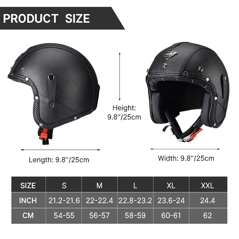 Kask motocyklowy KAESE Classic – Vintage Open Face Retro Helmet recenzja i cena